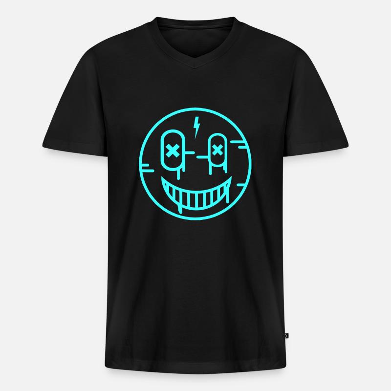 Smiling light - Männer Premium Bio T-Shirt mit V-Ausschnitt - Schwarz