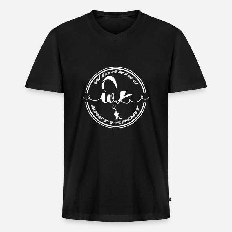Kitesurfer - Männer Premium Bio T-Shirt mit V-Ausschnitt - Schwarz