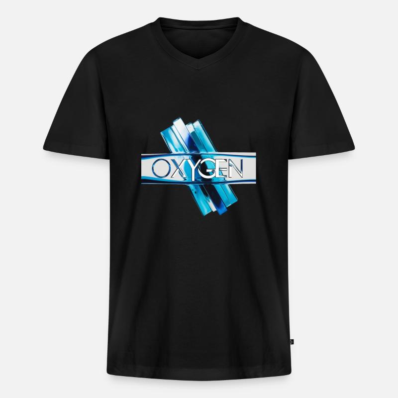 Sauerstoff - Oxygen - Männer Premium Bio T-Shirt mit V-Ausschnitt - Schwarz