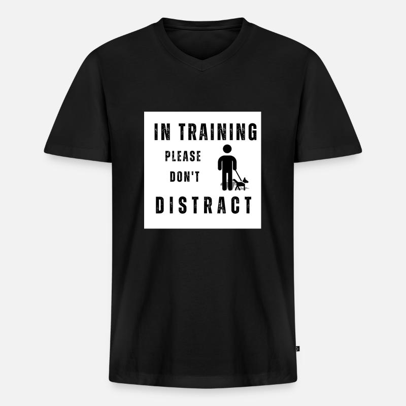 Hundetraining - Männer Premium Bio T-Shirt mit V-Ausschnitt - Schwarz