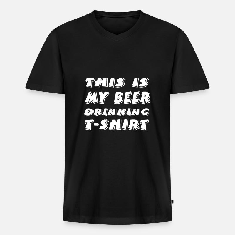 Bier - Männer Premium Bio T-Shirt mit V-Ausschnitt - Schwarz