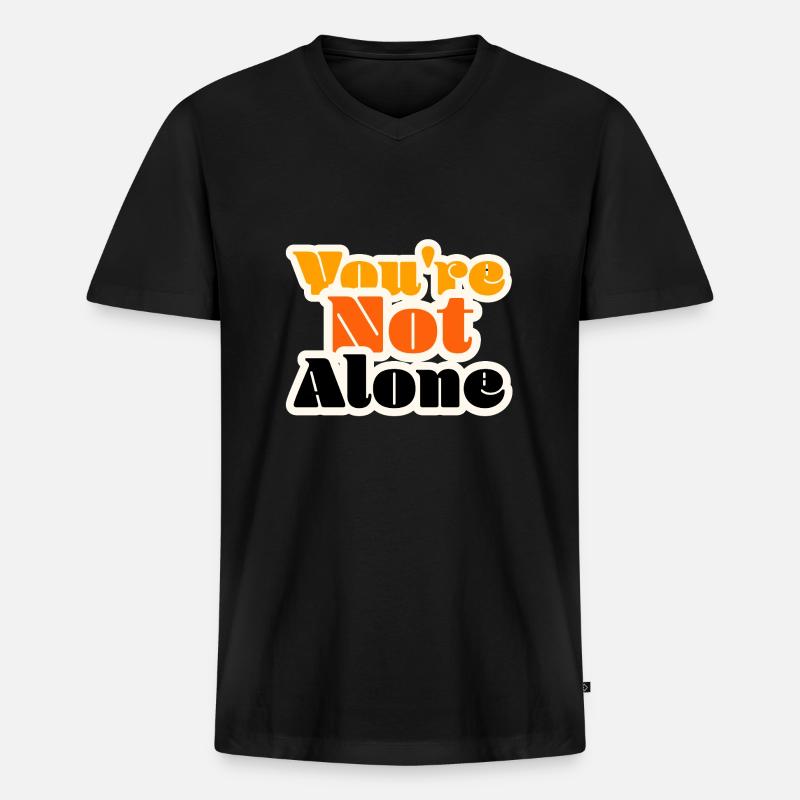 You're not Alone - Männer Premium Bio T-Shirt mit V-Ausschnitt - Schwarz