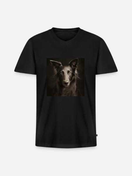 Black Animals - Cool dog - Men's Premium Organic T-shirt with V-neck - black
