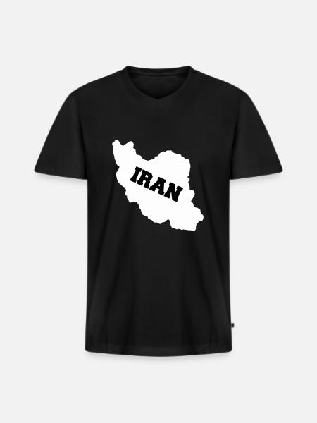 Iran - T-shirt encolure en V Premium bio Homme - noir