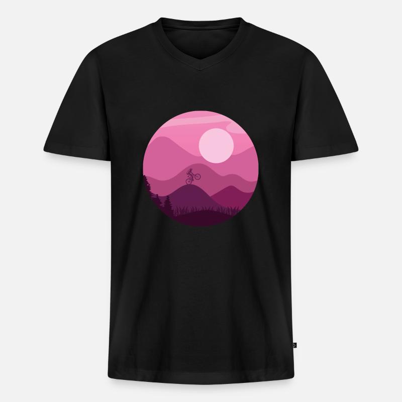 Mountainbiker - Männer Premium Bio T-Shirt mit V-Ausschnitt - Schwarz