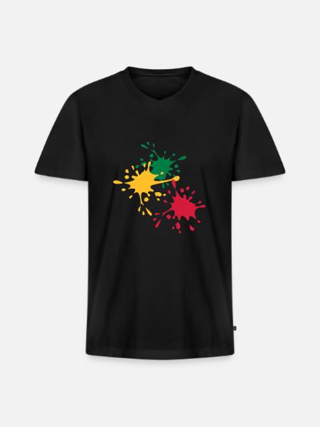 Farbe - Männer Premium Bio T-Shirt mit V-Ausschnitt - Schwarz
