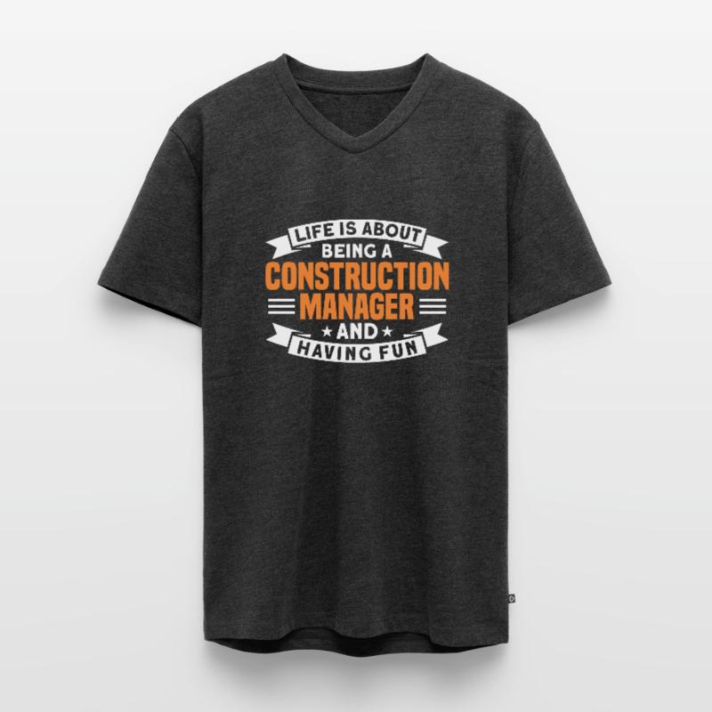 Construction Manager Construction Supervisor Construction Project Gift Men's Premium Organic T-shirt with V-neck