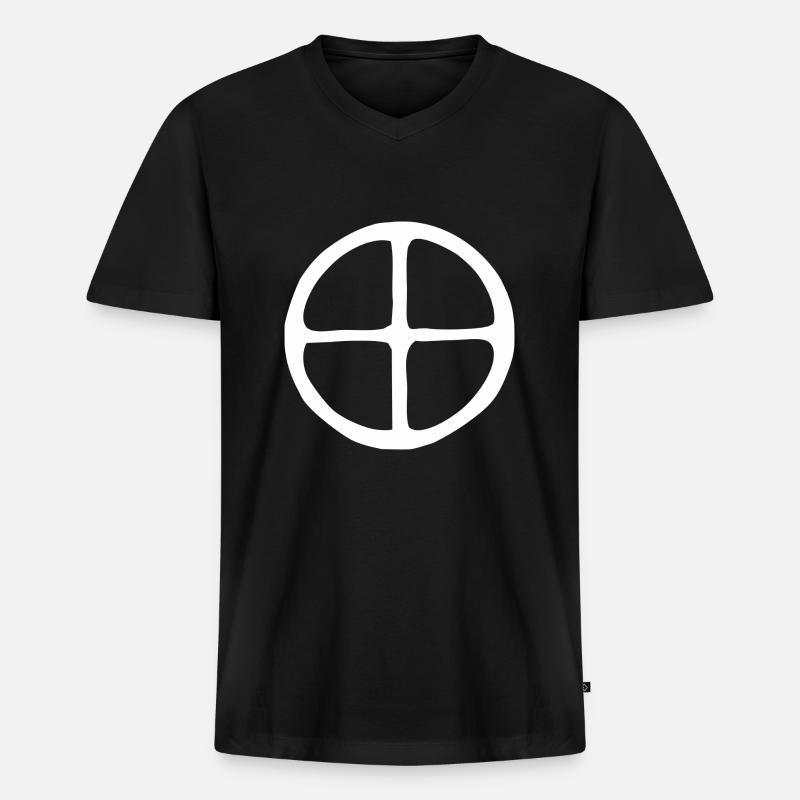 Sonnenrad - Männer Premium Bio T-Shirt mit V-Ausschnitt - Schwarz
