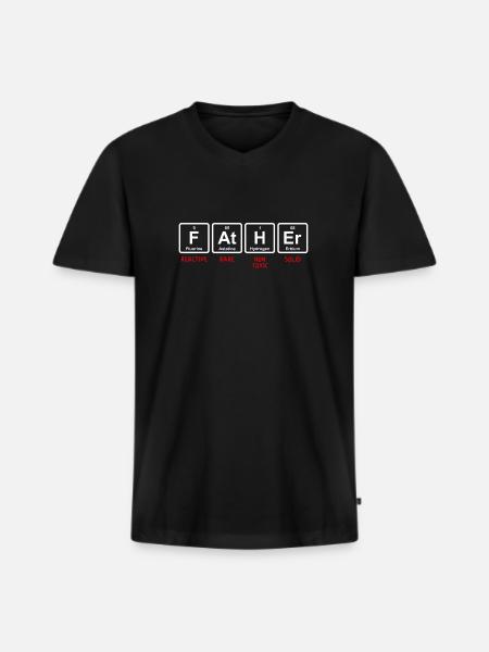 FATHER PERIODIC TABLE - Men's Premium Organic T-shirt with V-neck - black