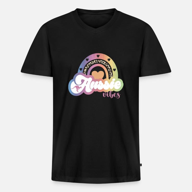 Aussie vibes - Männer Premium Bio T-Shirt mit V-Ausschnitt - Schwarz