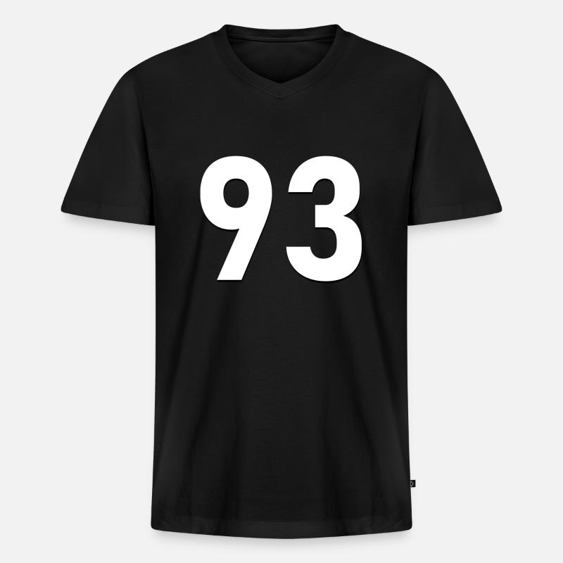 93 - Männer Premium Bio T-Shirt mit V-Ausschnitt - Schwarz