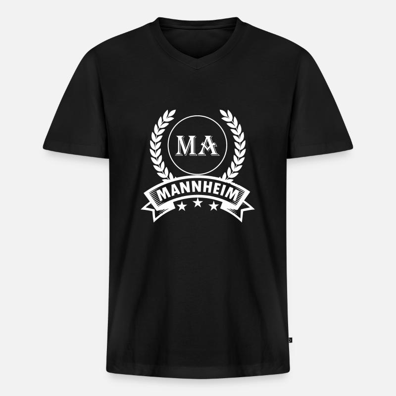 Mannheim Monnem Mannheimat - Männer Premium Bio T-Shirt mit V-Ausschnitt - Schwarz