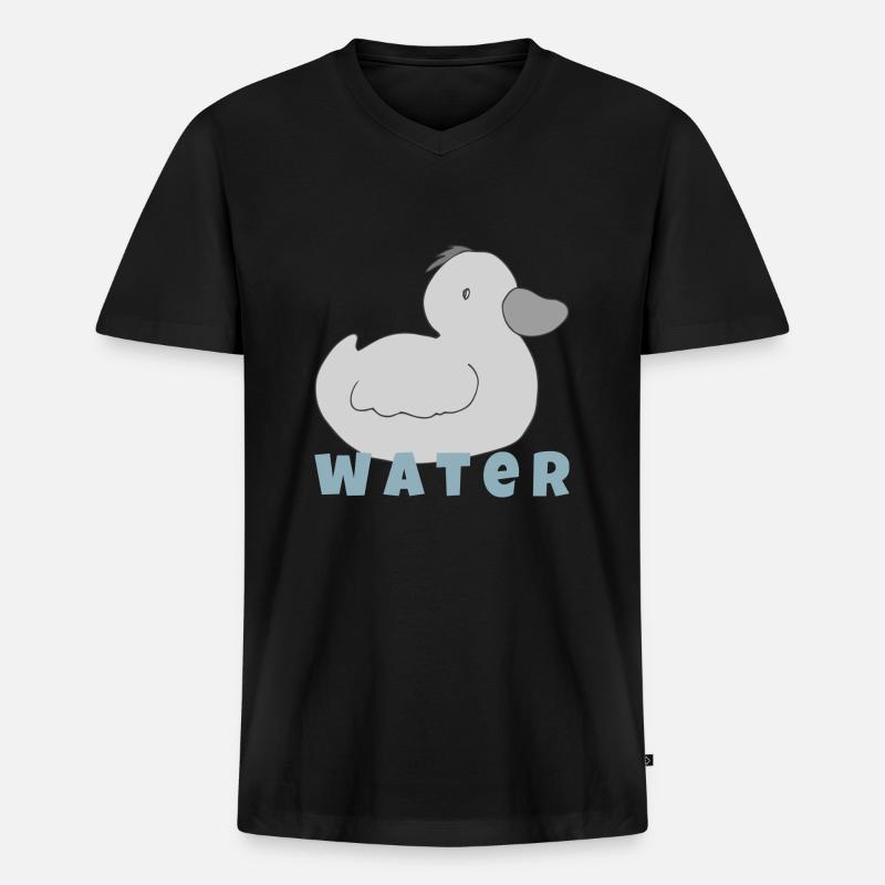 entchen water - Männer Premium Bio T-Shirt mit V-Ausschnitt - Schwarz