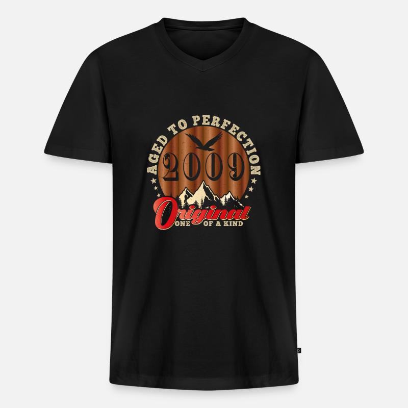 Ikonisches Jubiläum 2009 - Männer Premium Bio T-Shirt mit V-Ausschnitt - Schwarz