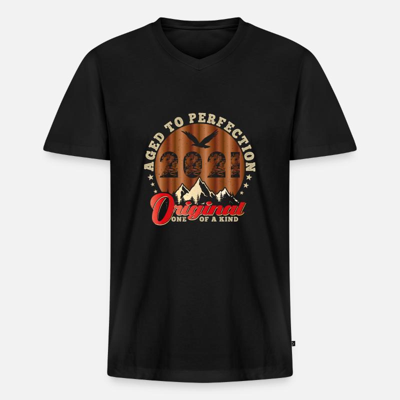 Ikonisches Jubiläum 2021 - Männer Premium Bio T-Shirt mit V-Ausschnitt - Schwarz