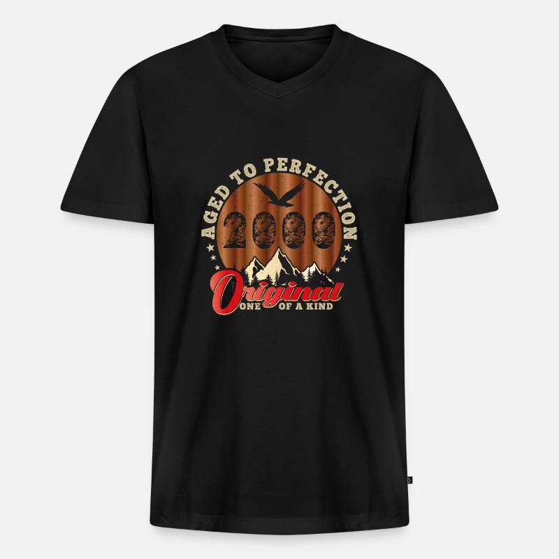 Ikonisches 2000-jähriges Jubiläum - Männer Premium Bio T-Shirt mit V-Ausschnitt - Schwarz