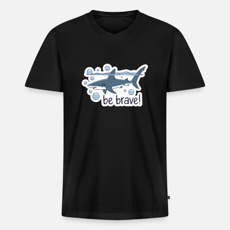 SEI HAI - Männer Premium Bio T-Shirt mit V-Ausschnitt - Schwarz