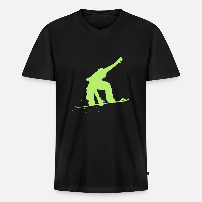 snowboard - Männer Premium Bio T-Shirt mit V-Ausschnitt - Schwarz