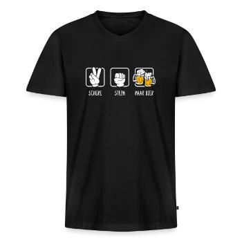  Trinker Säufer Saufen - Männer Premium Bio T-Shirt mit V-Ausschnitt - Schwarz - Vorne - Nico (187cm)