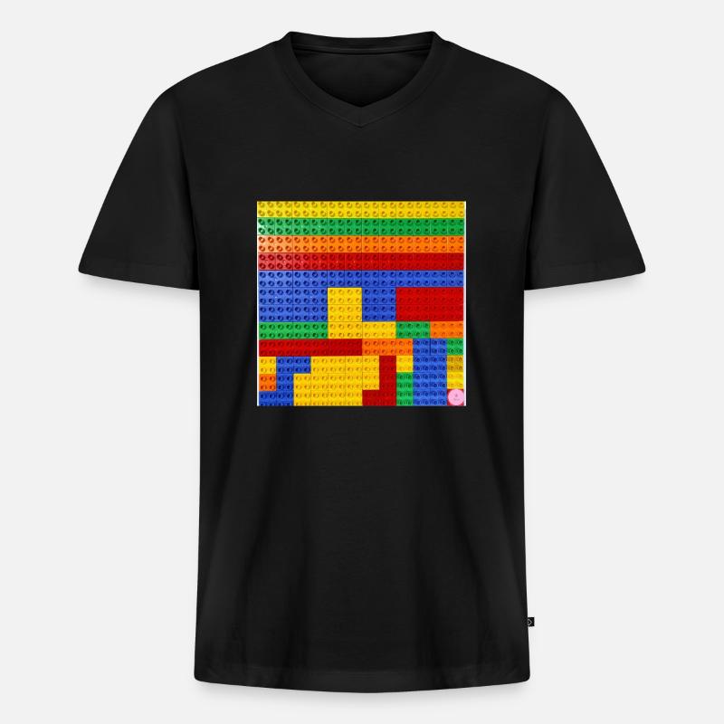 Jola Blocks - Men's Premium Organic T-shirt with V-neck - black