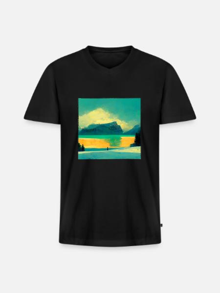Wunderschöne Natur - Männer Premium Bio T-Shirt mit V-Ausschnitt - Schwarz