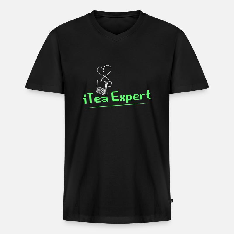iTea Expert Software Coding - Männer Premium Bio T-Shirt mit V-Ausschnitt - Schwarz