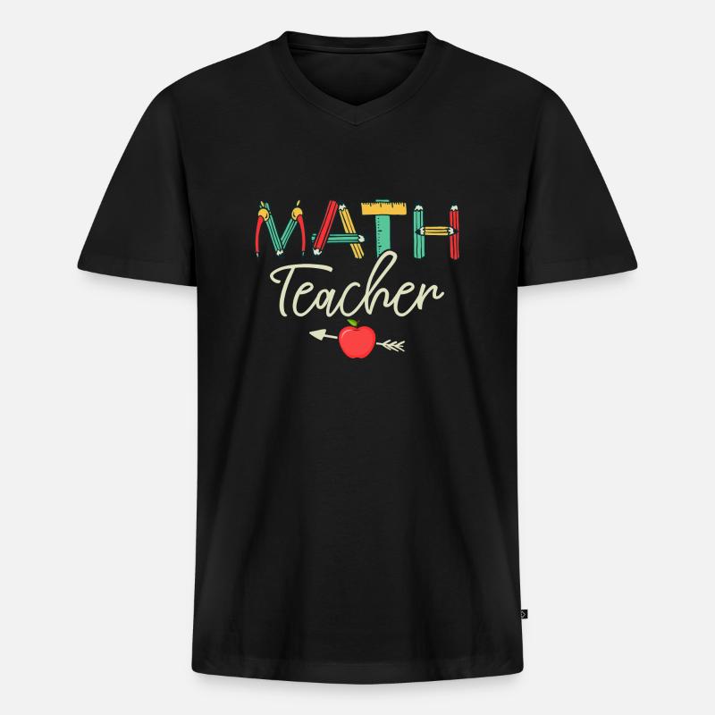 Math Teacher Student School Education - Männer Premium Bio T-Shirt mit V-Ausschnitt - Schwarz