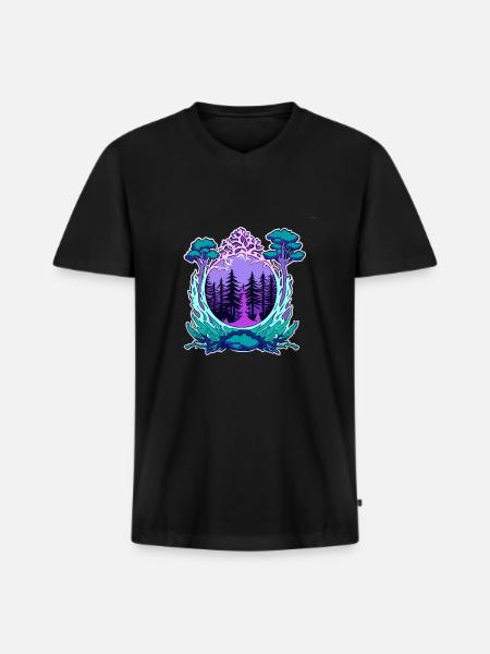 Window to Nature - Men's Premium Organic T-shirt with V-neck - black