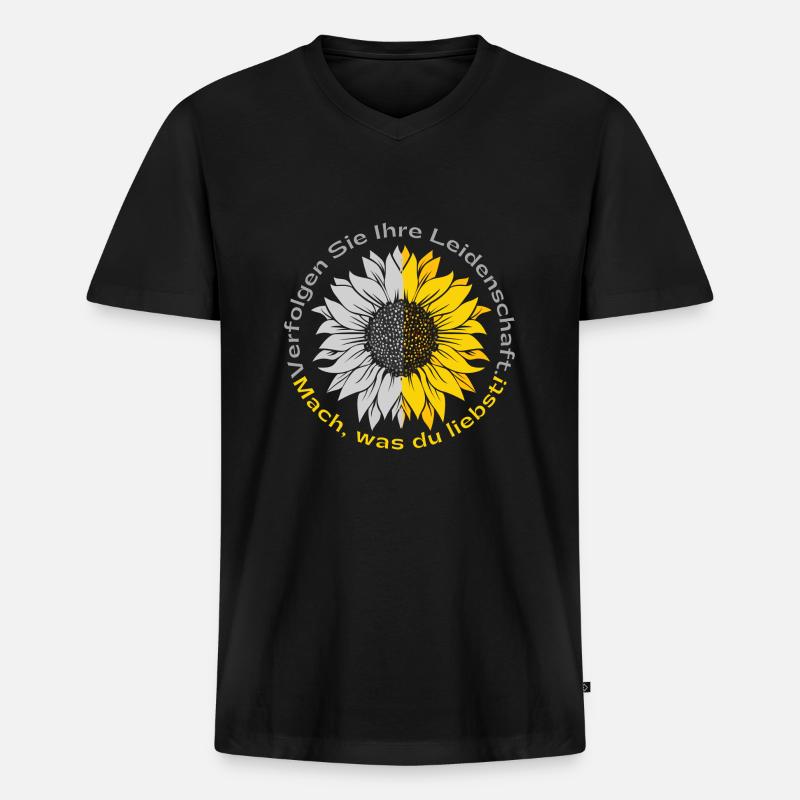 mach was du liebst - Männer Premium Bio T-Shirt mit V-Ausschnitt - Schwarz