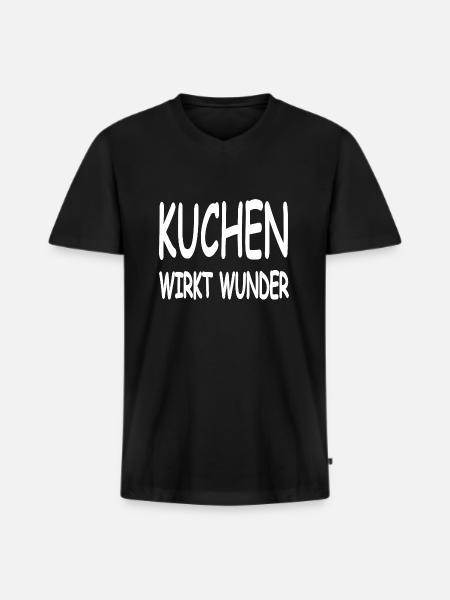 Kuchen - Männer Premium Bio T-Shirt mit V-Ausschnitt - Schwarz