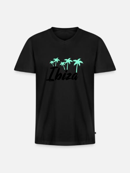 Ibiza - Men's Premium Organic T-shirt with V-neck - black
