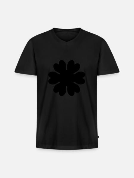 Flower,Leaf,Nature - Men's Premium Organic T-shirt with V-neck - black