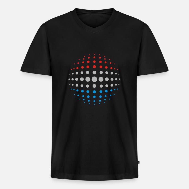 geo_dotsphere_luxembourg_3c01 - Männer Premium Bio T-Shirt mit V-Ausschnitt - Schwarz