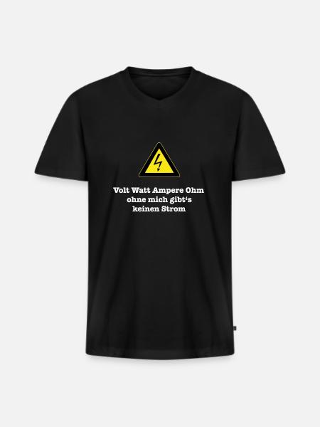 volt_watt - Männer Premium Bio T-Shirt mit V-Ausschnitt - Schwarz