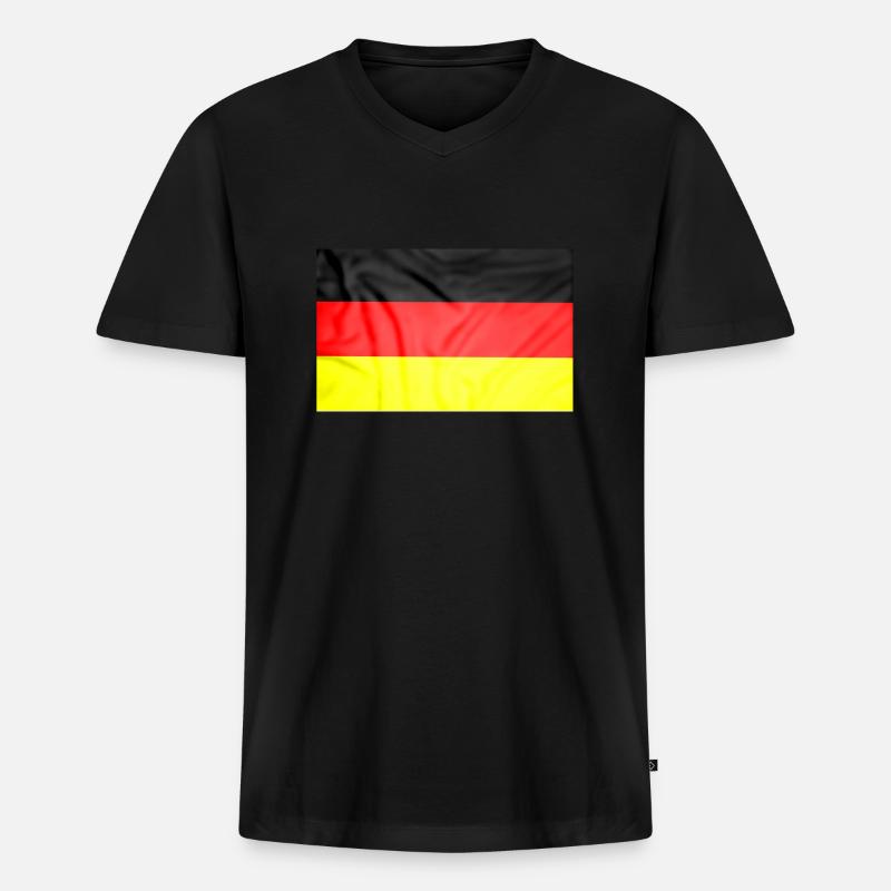 Deutsche Flagge. Geman Flag. - Männer Premium Bio T-Shirt mit V-Ausschnitt - Schwarz