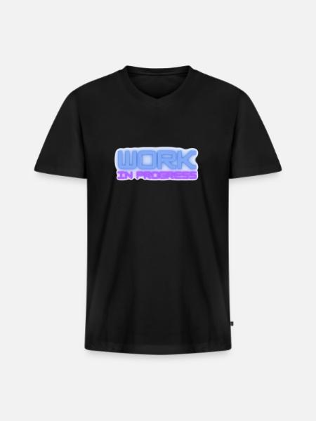 Work in progress - Männer Premium Bio T-Shirt mit V-Ausschnitt - Schwarz