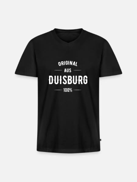 Duisburg - Männer Premium Bio T-Shirt mit V-Ausschnitt - Schwarz