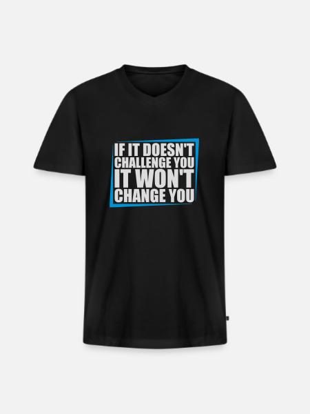 Workout Fitness Motivation Quote - Men's Premium Organic T-shirt with V-neck - black