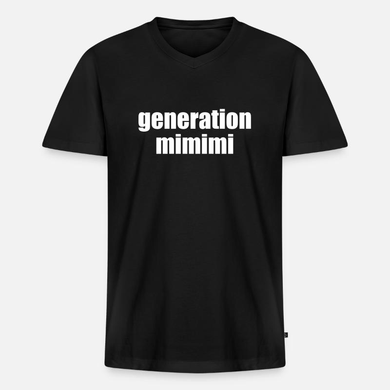 generation mimimi - Männer Premium Bio T-Shirt mit V-Ausschnitt - Schwarz