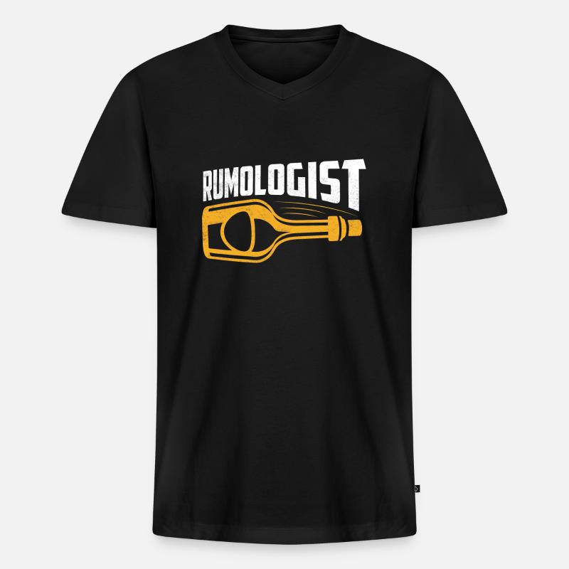 Rumologist Rum Caribbean Drinking - Männer Premium Bio T-Shirt mit V-Ausschnitt - Schwarz