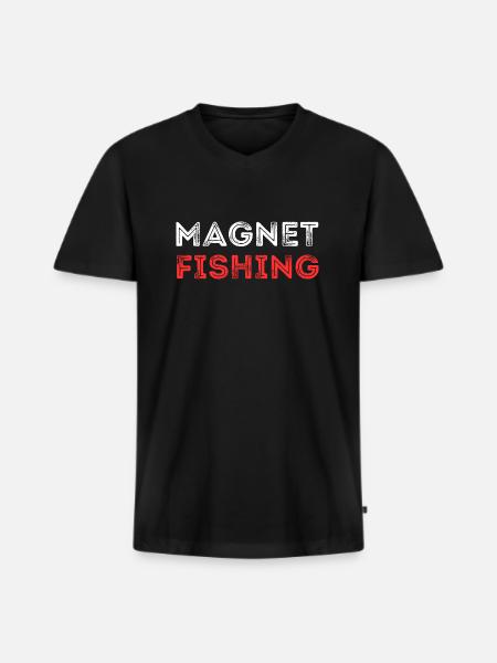 MAGNET FISHING METAL WORDS - Men's Premium Organic T-shirt with V-neck - black