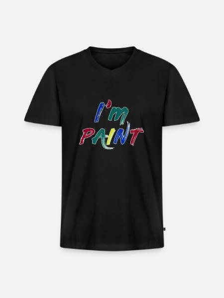JEG ER MALING - JEG ELSKER AT FINGERMALE – FINGERMALING - Premium økologisk T-shirt med V-hals til mænd - sort