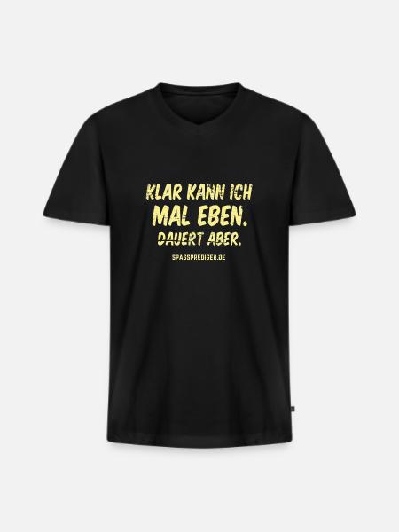 Mal eben - Männer Premium Bio T-Shirt mit V-Ausschnitt - Schwarz