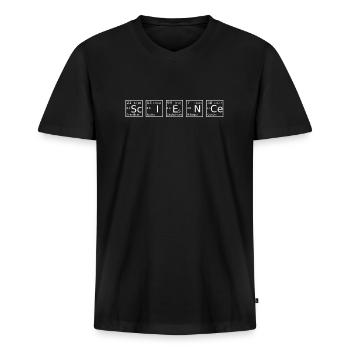 Science Periodic Table - Men's Premium Organic T-shirt with V-neck - black - Front - Nico (187cm)