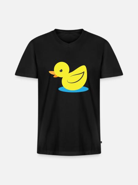 Little angry yellow duck - Men's Premium Organic T-shirt with V-neck - black