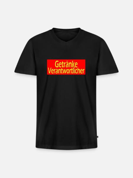 GetränkeVerantwortlicher - Männer Premium Bio T-Shirt mit V-Ausschnitt - Schwarz