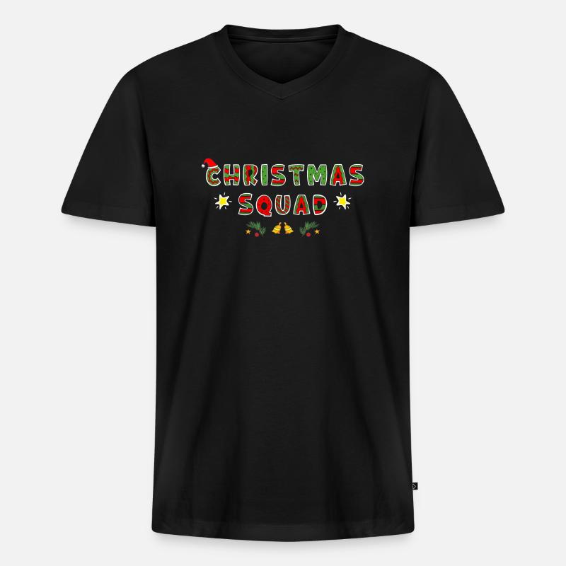 Weihnachtskader 2023 - Männer Premium Bio T-Shirt mit V-Ausschnitt - Schwarz
