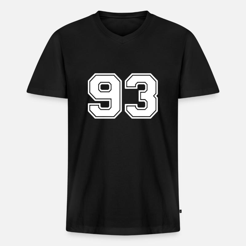 93 - Männer Premium Bio T-Shirt mit V-Ausschnitt - Schwarz