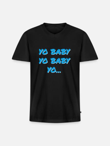 YO BABY YO BABY YO - Mannen Premium Bio T-shirt met V-hals - zwart
