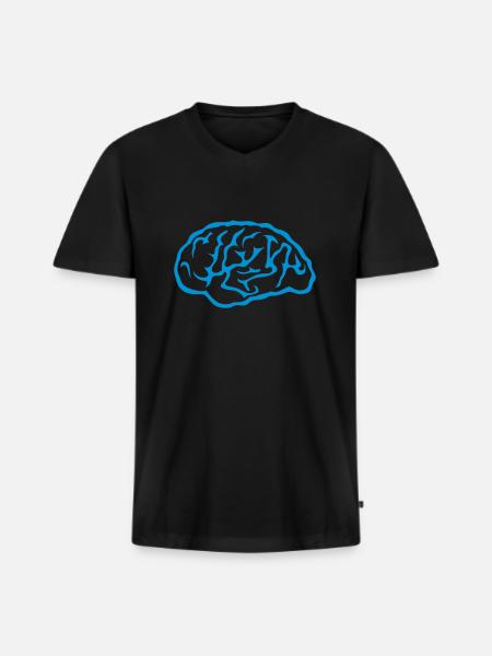 brain brain - Men's Premium Organic T-shirt with V-neck - black